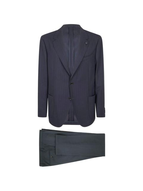 LARDINI pinstriped single-breasted suit
