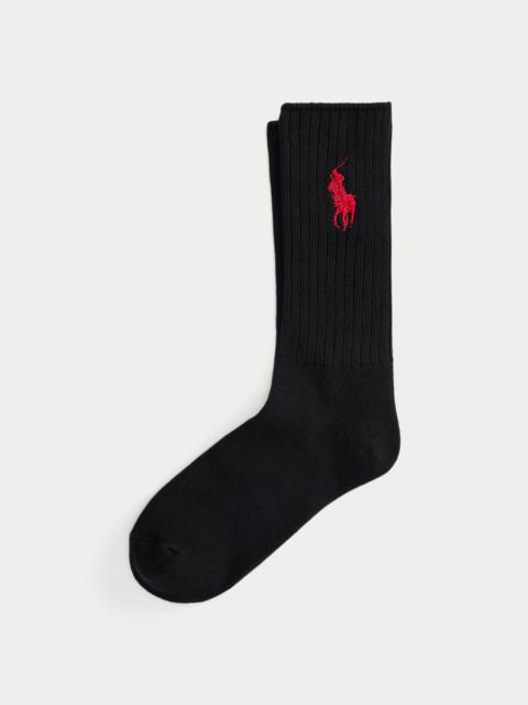 Polo Ralph Lauren Big Pony Ribbed Cotton-Blend Crew Socks