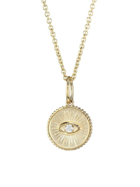 SYDNEY EVAN 14K Yellow Gold & Diamond Small Marquis Eye Coin Necklace