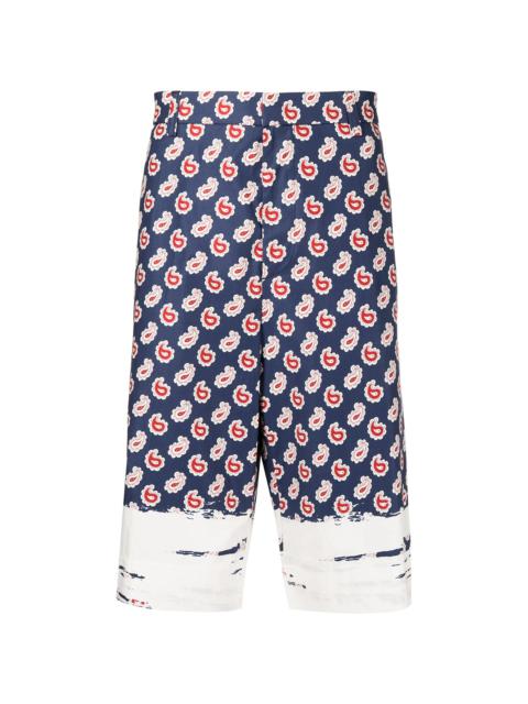 paisley-print knee-length shorts