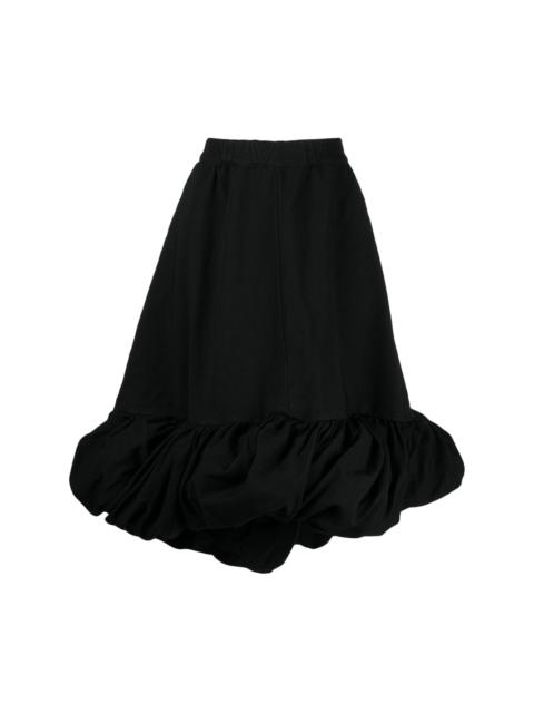 ruched midi skirt