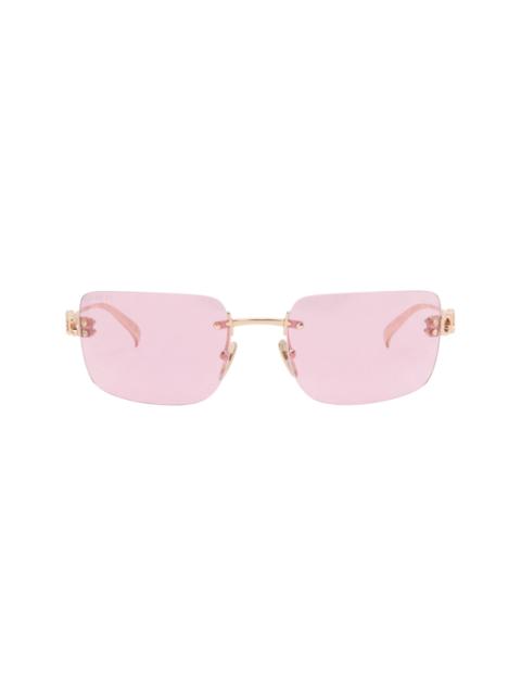 GUCCI Gold Block Bending Sunglasses