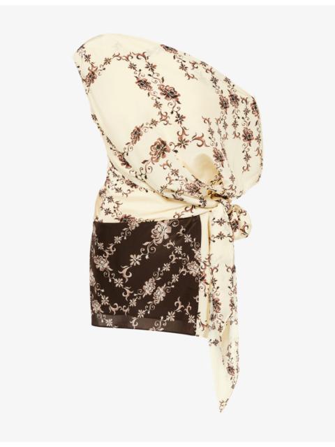 BEC + BRIDGE Myah Scarf-Tie Silk-Blend Mini Dress