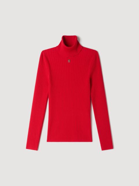 Sandro CABLE KNIT TURTLENECK SWEATER