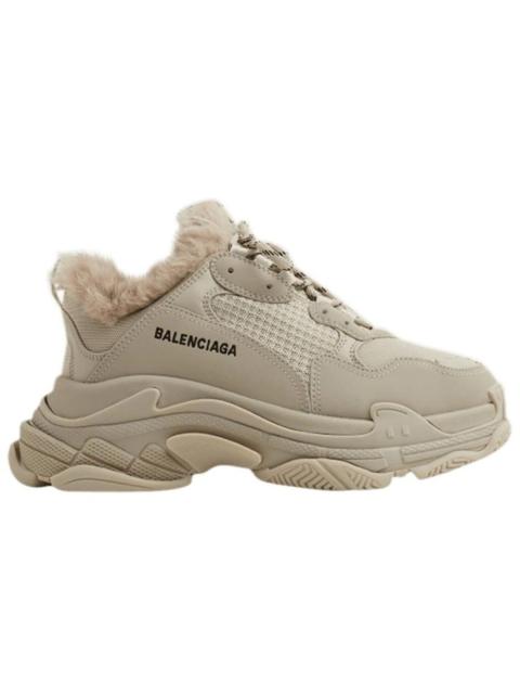 BALENCIAGA Balenciaga Triple S Fake Fur Beige (Women's)