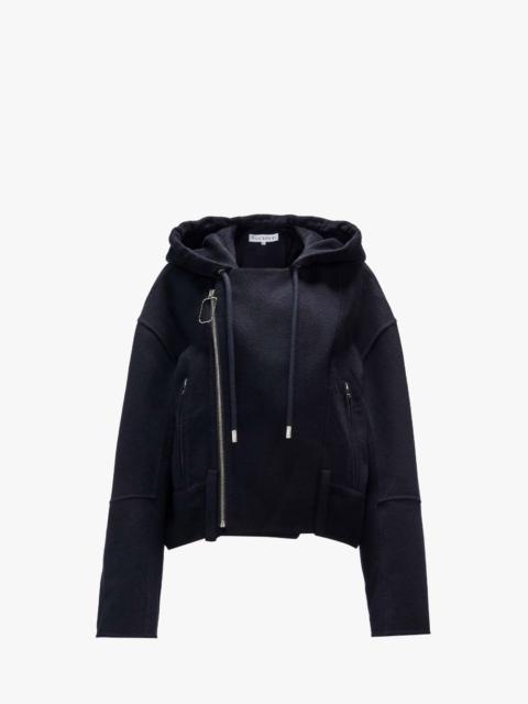 JW Anderson WOOL HOODED BIKER JACKET