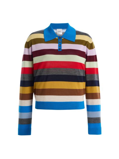 LESET James Striped Wool Polo Sweater multi