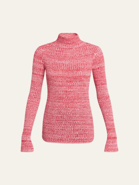 6397 Long-Sleeve Knit Mock-Neck Top