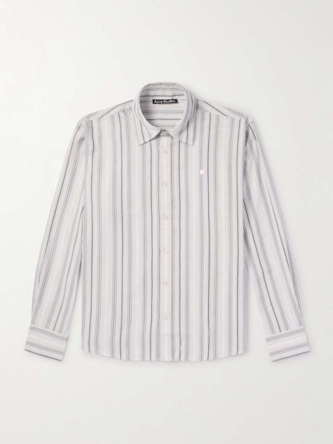Acne Studios Sarlie Logo-Appliquéd Striped Cotton-Poplin Shirt