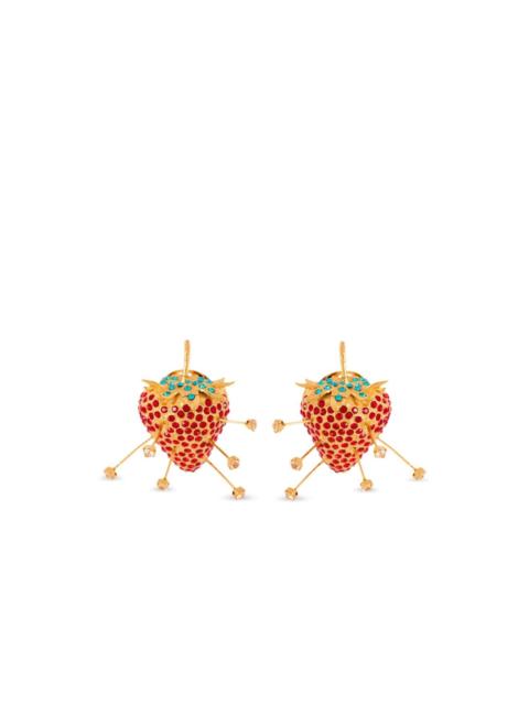 Balmain strawberry rhinestones earrings