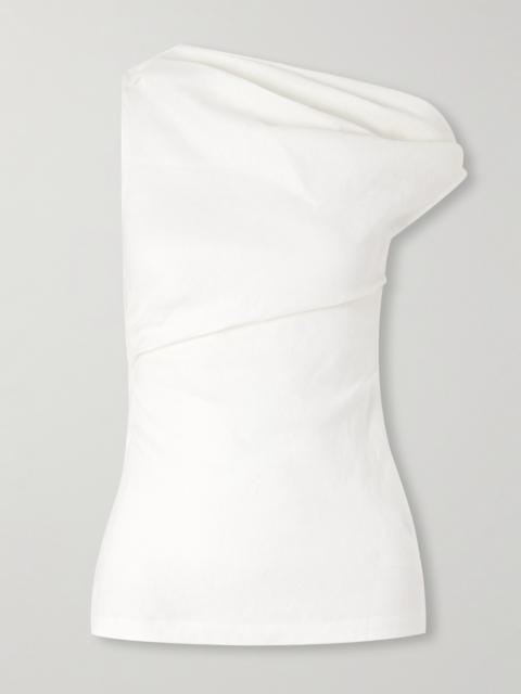 FAITHFULL Suis Off-the-shoulder Draped Linen Top