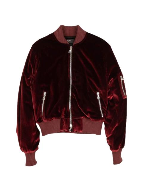 AMIRI Velvet Satin Bomber Jacket "Burgundy" MOS017 652