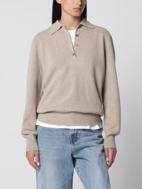 RÓHE Stone Mélange Wool and Cashmere Polo Shirt