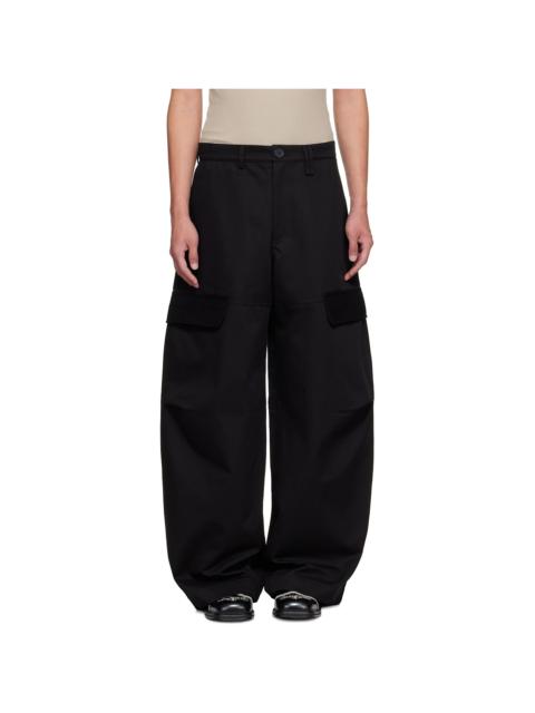 Simone Rocha Black Balloon Knee Pleat Cargo Pants