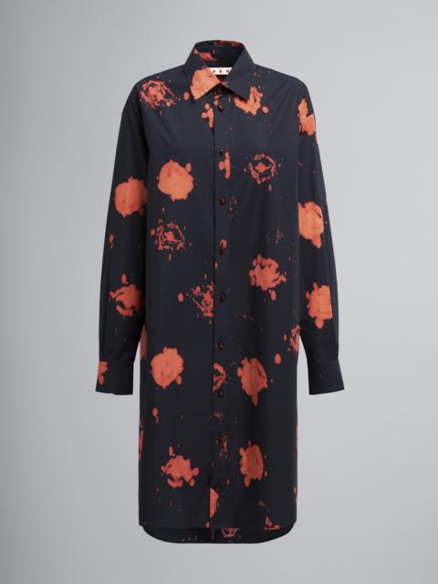 Marni FADED ROSES PRINT COTTON POPLIN DRESS