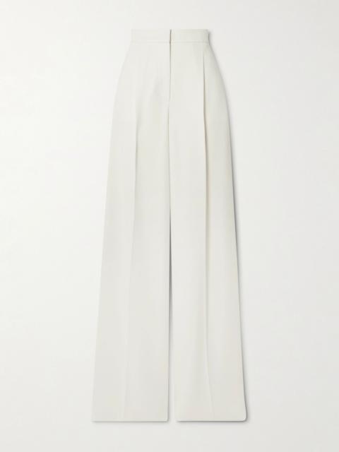 Max Mara Manetta pleated cady wide-leg pants White