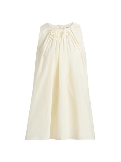 Loulou de Saison Women's Liao Cotton-Silk Pleated Neckline Blouse - Ivory