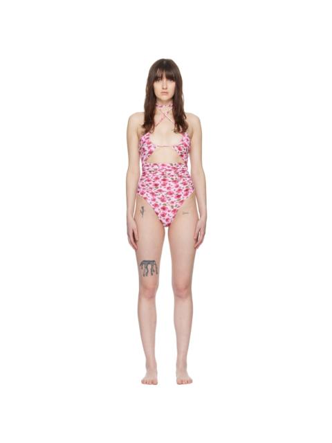 MAGDA BUTRYM Pink Retro One-Piece Swimsuit