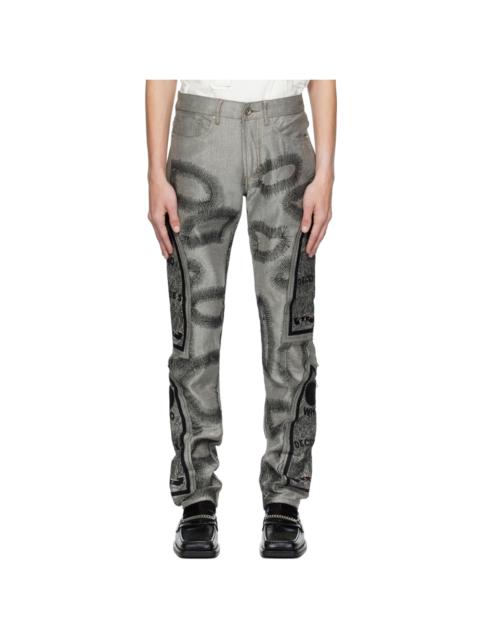 WHO DECIDES WAR Gray Chrome Fusion Jeans