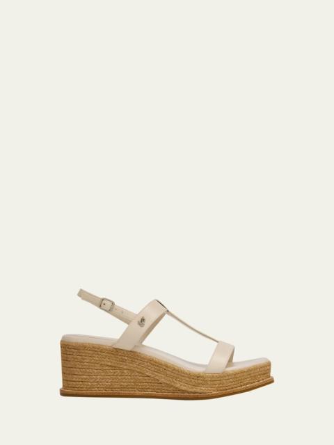 JIMMY CHOO Theia 60 Leather Espadrille Wedge Sandals