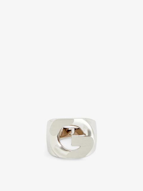 Givenchy Chain logo silver-tone brass signet ring