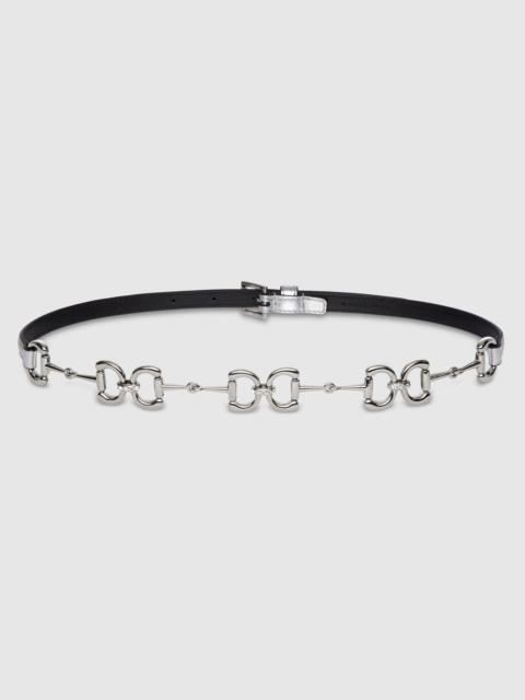 GUCCI Thin belt with crystal Horsebit