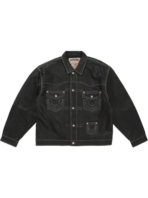 Supreme Supreme True Religion Leather Trucker Jacket Black
