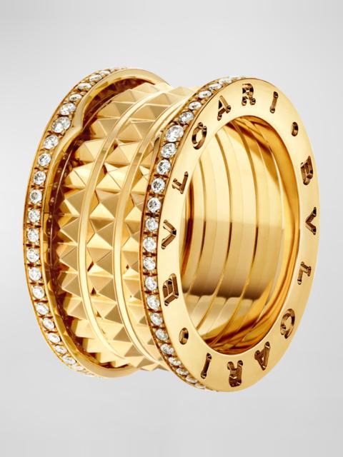 BVLGARI B.Zero1 Rock 18k Diamond Edge 4-Band Ring, EU 55 / US 7.25