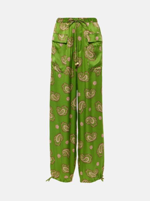 Dice paisley silk pants