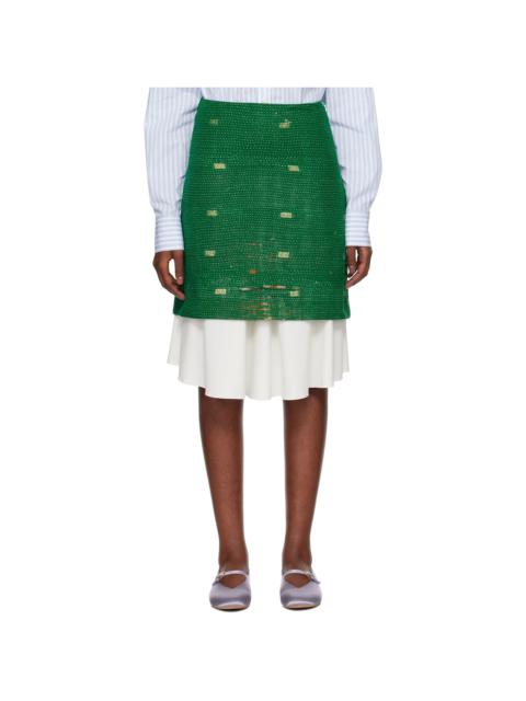 WALES BONNER Green Triumph Midi Skirt