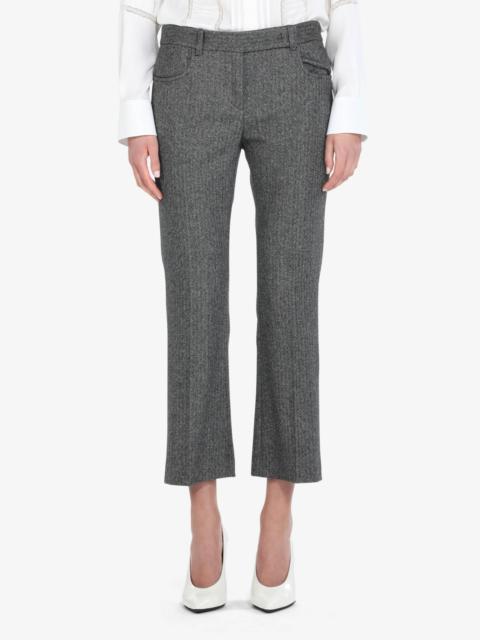 HERRINGBONE CROPPED STRAIGHT-LEG TROUSERS