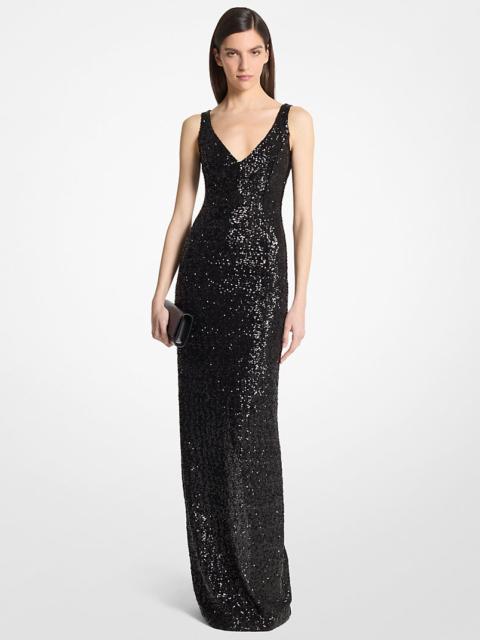 MICHAEL KORS COLLECTION Sequined Stretch Tulle Gown