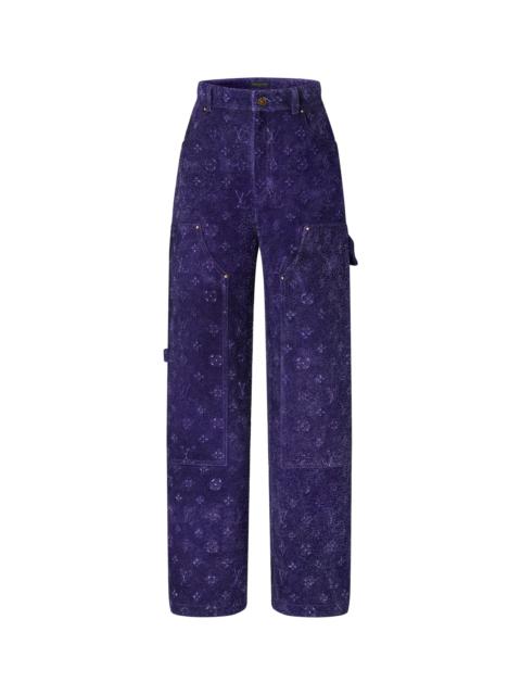 Louis Vuitton Monogram Embossed Suede Carpenter Pants