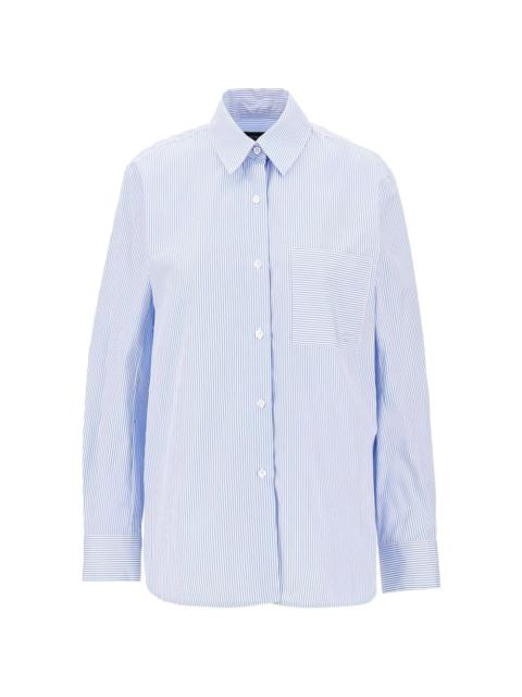 EMPORIO ARMANI vertical-stripe chest-pocket shirt