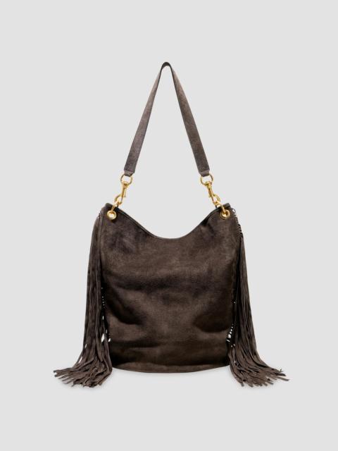 NILI LOTAN Women's Asher Suede Fringe Shoulder Bag - Chocolate Brown