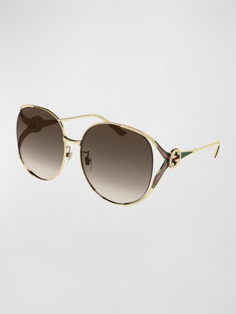 GUCCI Oversized Oval GG Sunglasses