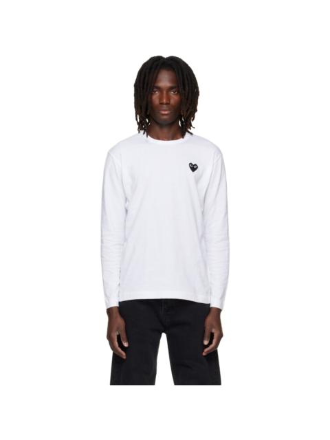 Comme des Garçons PLAY White Heart Emblem Long Sleeve T-shirt