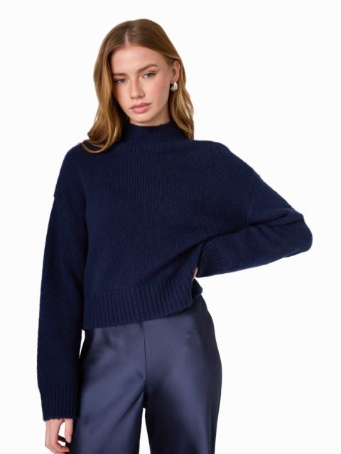 CAMI NYC CATHERINE CASHMERE CROPPED SWEATER NAVY