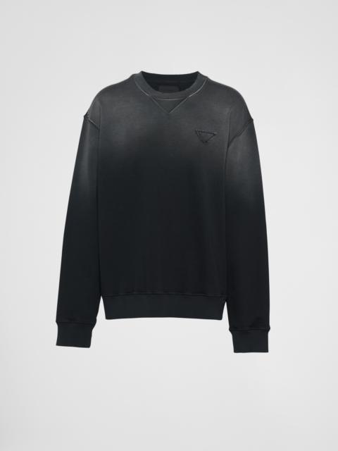 Prada Oversized garment-dyed cotton sweatshirt