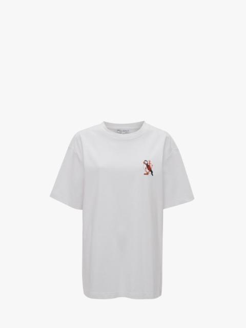 JW Anderson T-SHIRT WITH CANARY EMBROIDERY