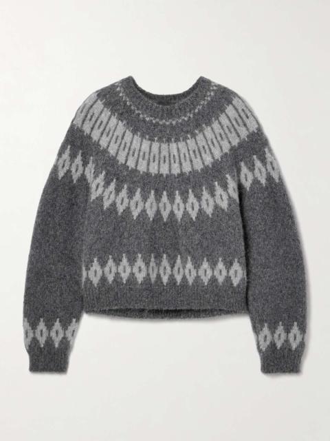 NILI LOTAN Arleth Fair Isle alpaca-blend sweater Gray