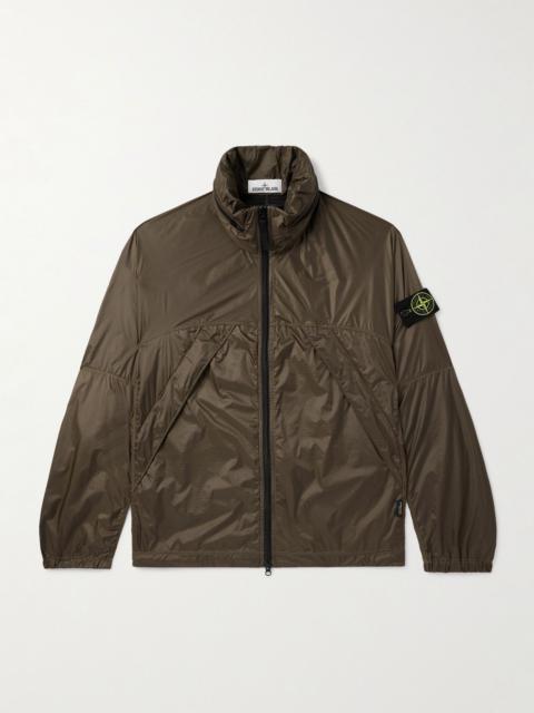 Stone Island Logo-Appliquéd Ripstop Hooded Jacket Brown