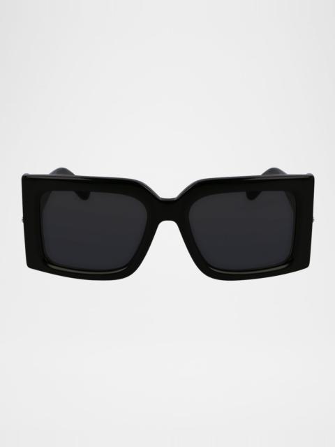 FERRAGAMO Prisma Modified Acetate Rectangle Sunglasses