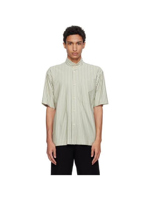 ISSEY MIYAKE Green Stripe Jersey Shirt