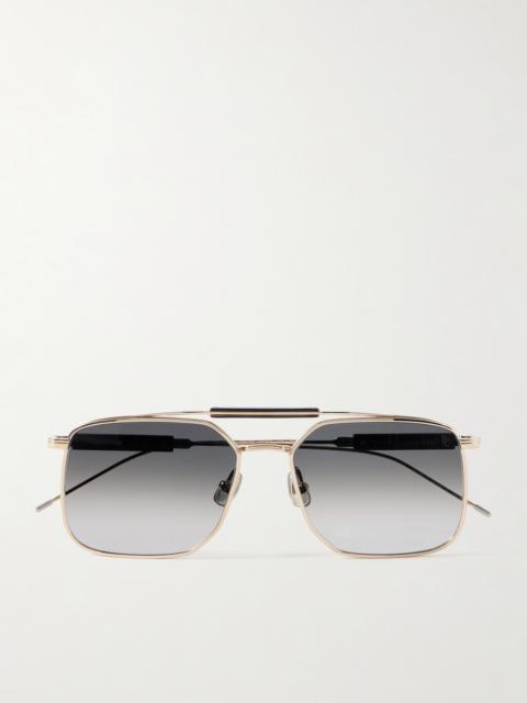 Brunello Cucinelli Aviator-style Gold-tone And Acetate Sunglasses