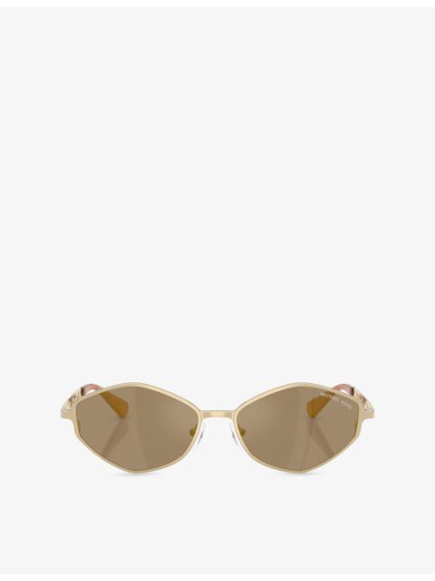MICHAEL KORS MK1181 Gold Coast Irregular-Frame Metal Sunglasses