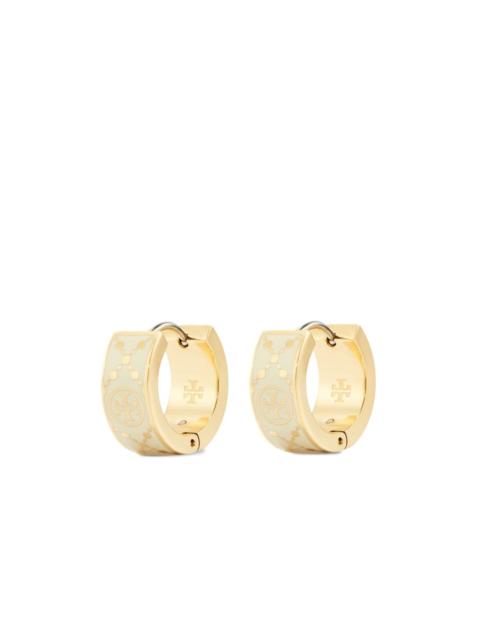 TORY BURCH small T monogram hoop earrings