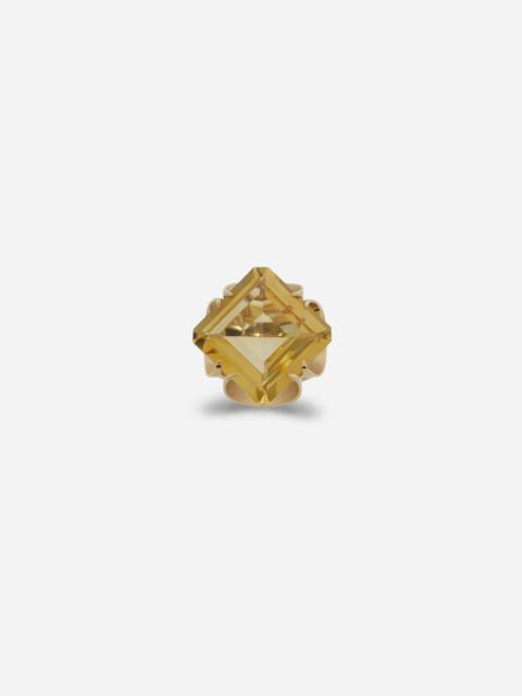 Dolce & Gabbana Anna ring in yellow gold and citrine quartz