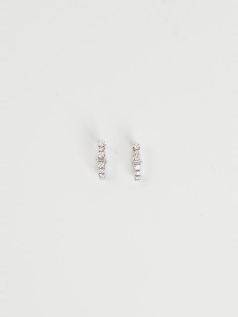 ILEANA MAKRI White Diamond Rivulet Spread Oval Hoops