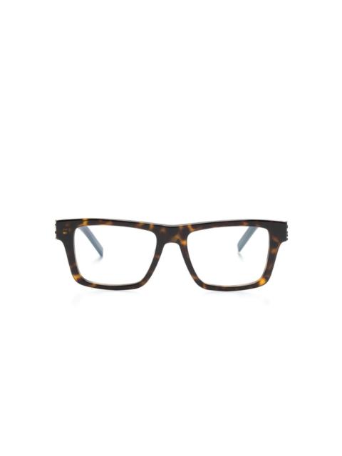 tortoiseshell square-frame glasses
